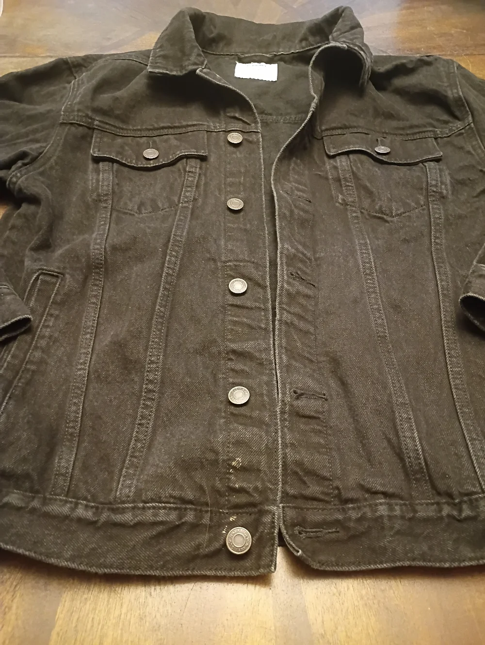 Old Navy Boys Black Denim Trucker Jacket XXL 18 Button Front Jean Jacket